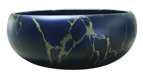 Vasque ronde à poser SORA en céramique Ø36 x h.12 cm - Marbre noir